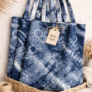 One-of-a-Kind Hand-Dyed Batik Tote · 100% Pre-Washed Cotton